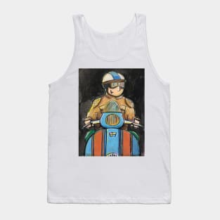 Retro Scooter, Classic Scooter, Scooterist, Scootering, Scooter Rider, Mod Art Tank Top